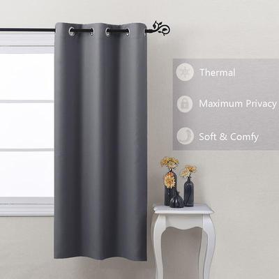 Thermal Insulated Grommet Blackout Curtain Toilet Curtain Room Curtain Gray Curtain Simple Curtain