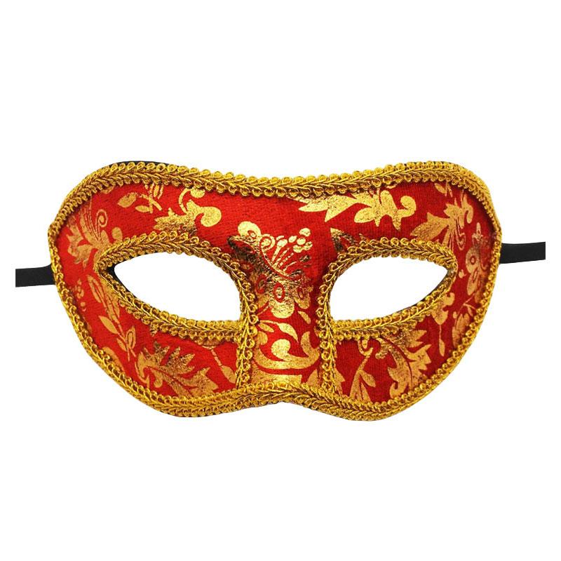 

Маска на половину лица уникальная Хэллоуин маскарад макияж бал вечеринка необычный аксессуар мужчины красный