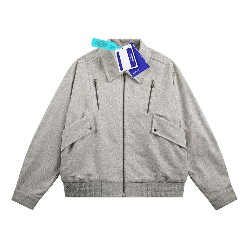 Wassup American-Style Cleanfit Workwear Fabric Jacket for Men, Autumn Trendy Brand Design Zipper Casual Jacket for Couples