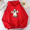 Felpa con Cappuccio Fantasma di Halloween da Donna Grafica Fantasma Cartone Animato Spettrale Stampa Donna Streetwear Felpa Neutra Donna Manica Lunga Top Divertente