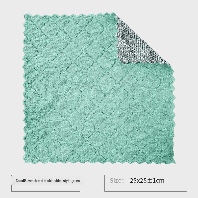 Silberfaden Doppelseitiges Spültuch: Antihaftöl, Stahlwolle-Scheuerschwamm für die Küchenreinigung