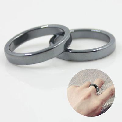 1PC Unisex Flat Smooth Exquisite Simple Fashion Hematite Rings Jewelry