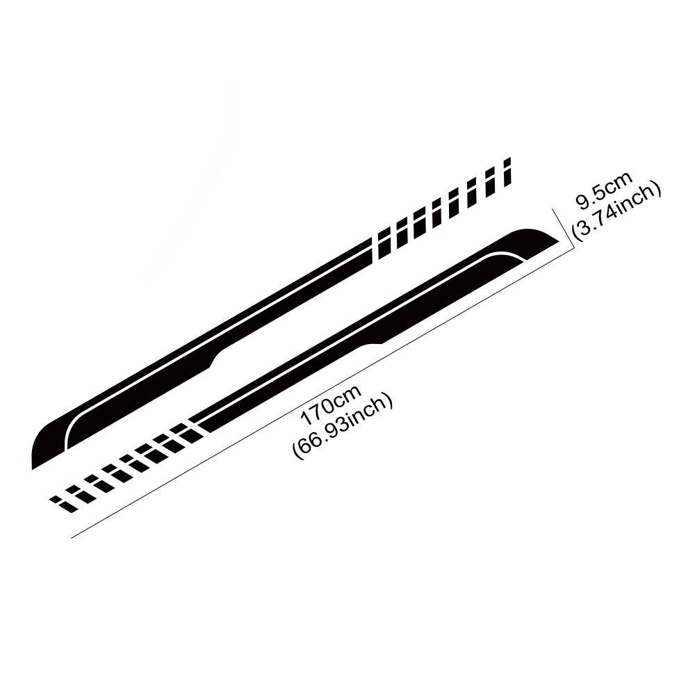 2PCS Car Door Side Skirts Stickers Self-adhesive Car Vinyl Film Decals PVC Auto Body Decoration Sticker For Volkswagen VW Lavida
