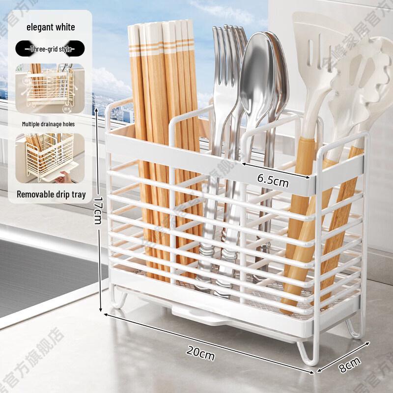 Bamboo Kitchen Utensil & Chopstick Drainer