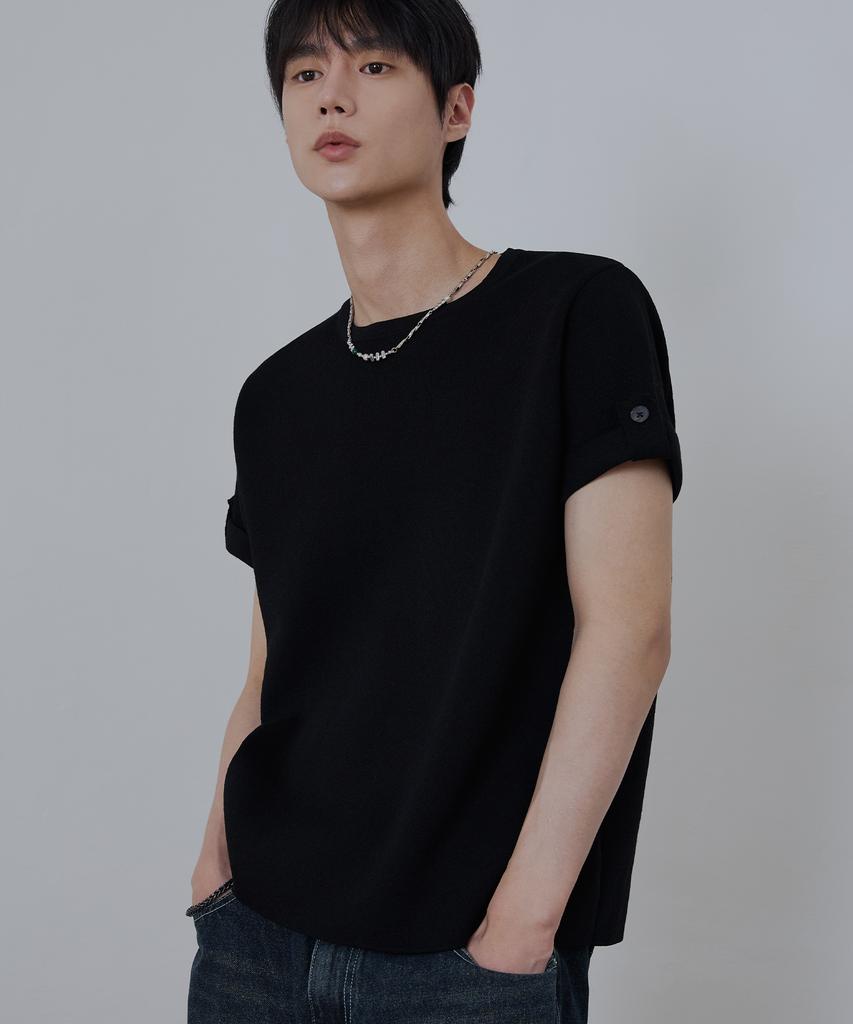 NODU Roll-Up Tab Washable Half Knit [Black]