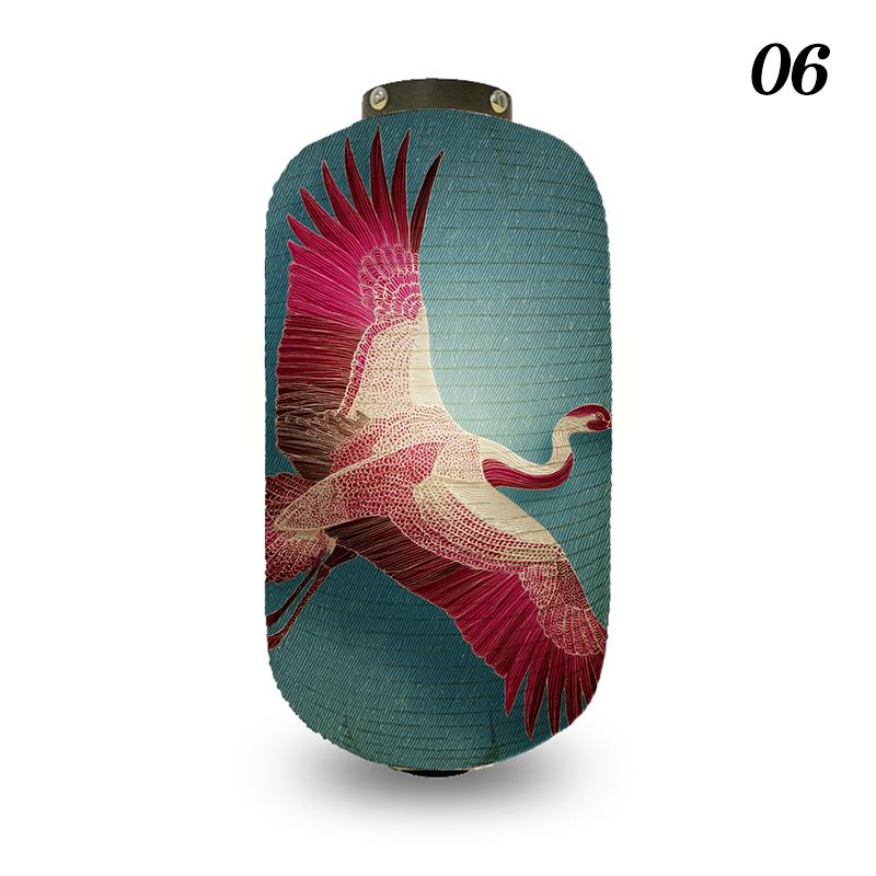 Japanese Style Lantern Ukiyo-e Style Flying-crane Printed Outdoor Bar Bistro Lantern Sushi Restaurant Hanging Lantern Decoration