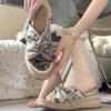 New Chinese-style thick-soled cool slippers for women's 2025 summer new outer wear one-word slippers for small people, heel sandals