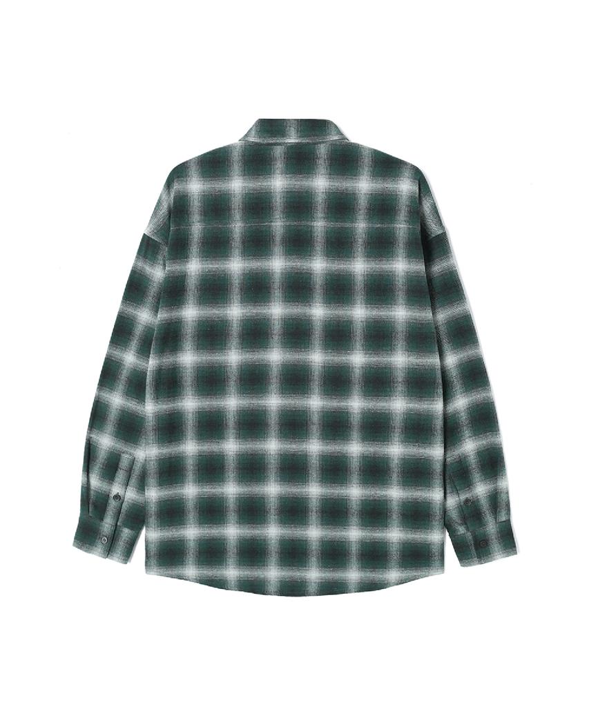 ADHOC Men'S One-Pocket Check Long Sleeve Shirt (Green) (Hc9Ls06)