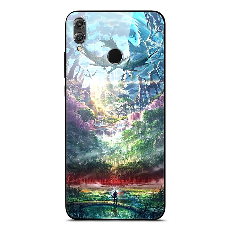 Tempered Glass Case For Huawei Honor 8X Case Phone Cover Bumper on Honor 8X JSN-L21 8 X Honor8X Case Hard Back Cover Cute Fundas