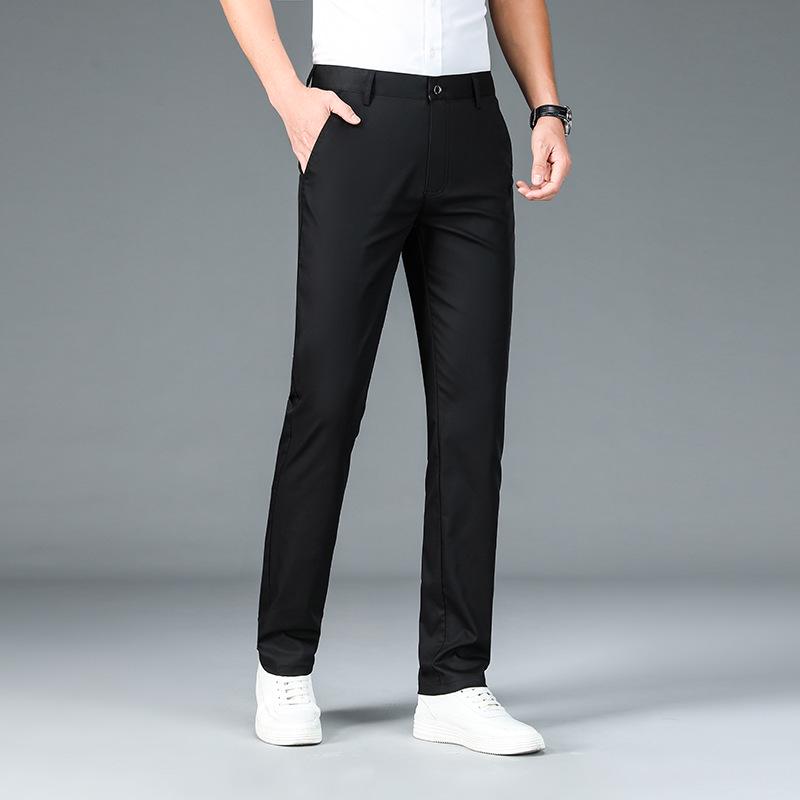 Men's Bamboo Fiber Ice Silk Casual Straight Pants