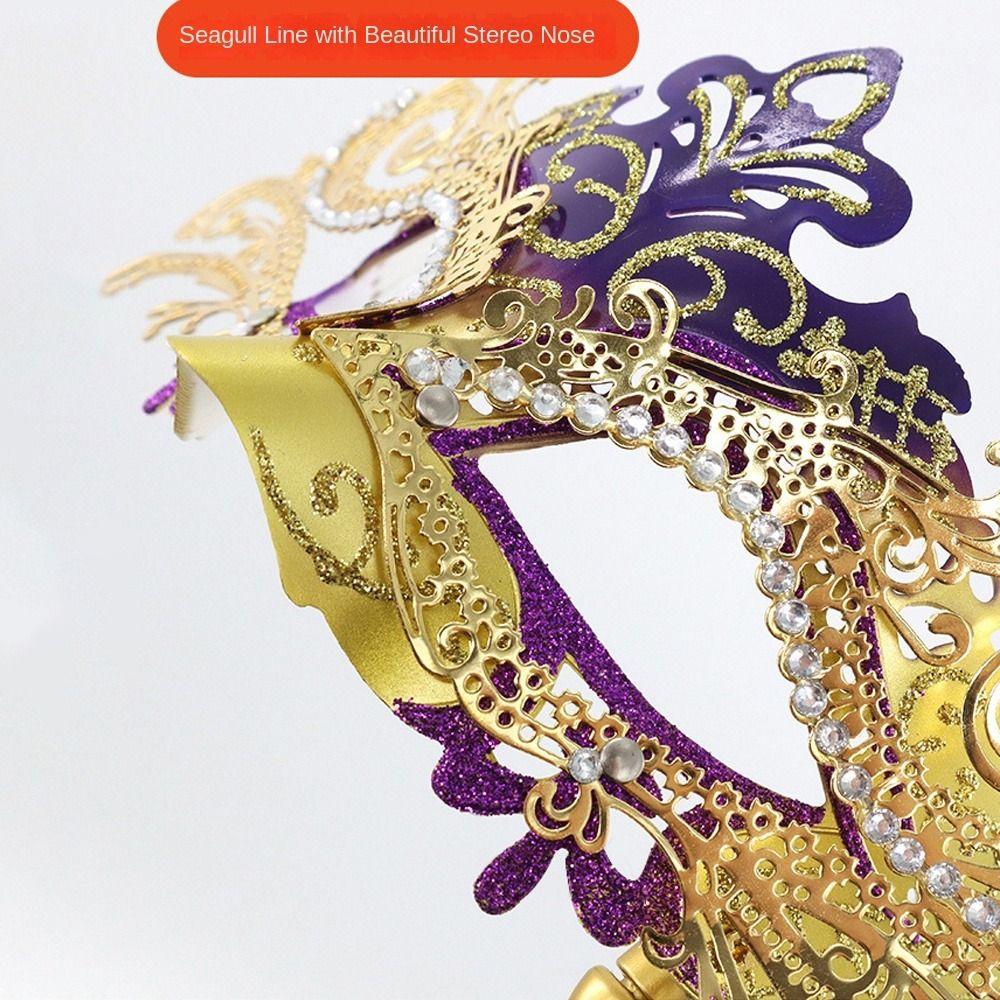 Phoenix Tail Flower Masquerade Mask Venetian with Holding Stick Costume Mask Detachable Women Party Masks Halloween
