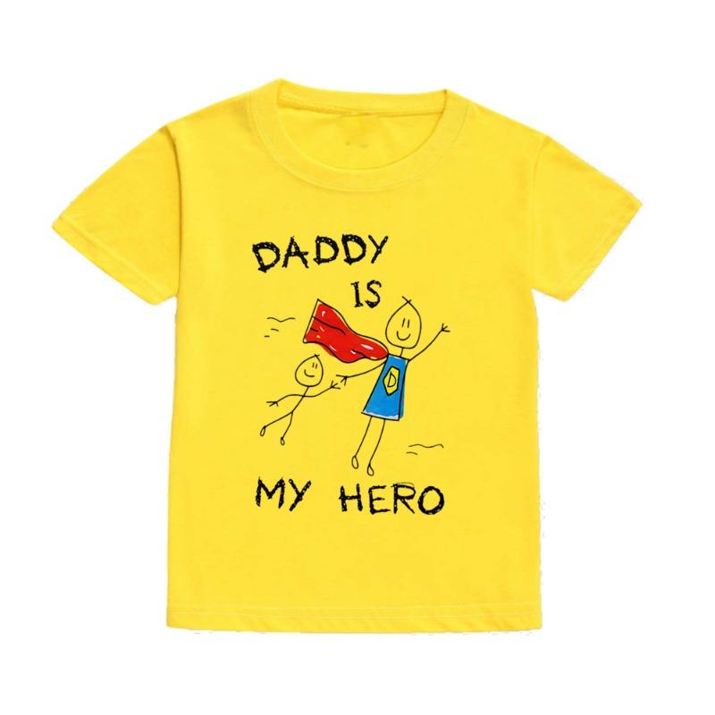Daddy Is My Hero Boy Girl Kids T-Shirt Toddler Short Sleeve Tshirt Children Casual Tops Youth & Toddler Kids Father's Day Shirts