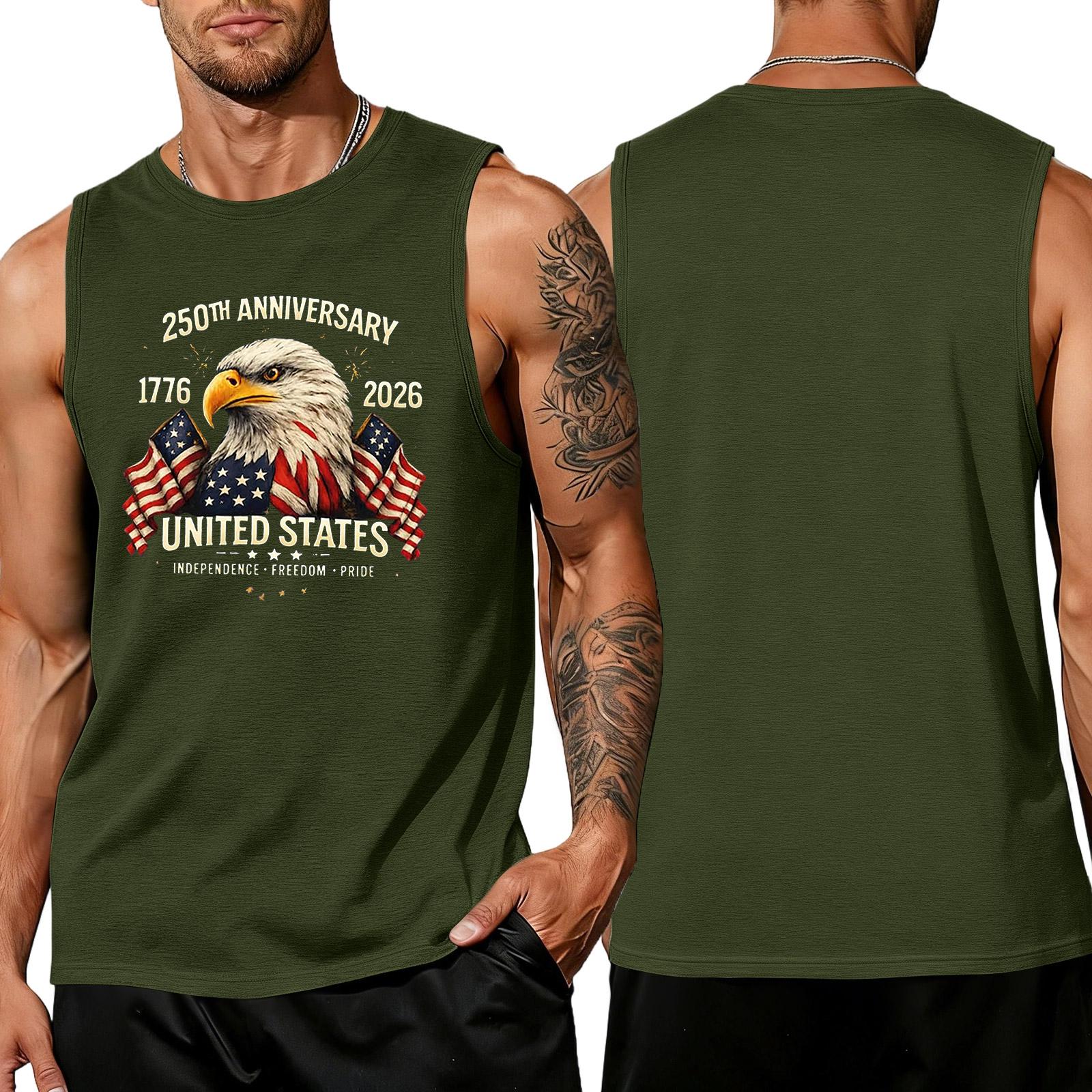 

Men s loose and casual print sleeveless shirt L армия зеленый