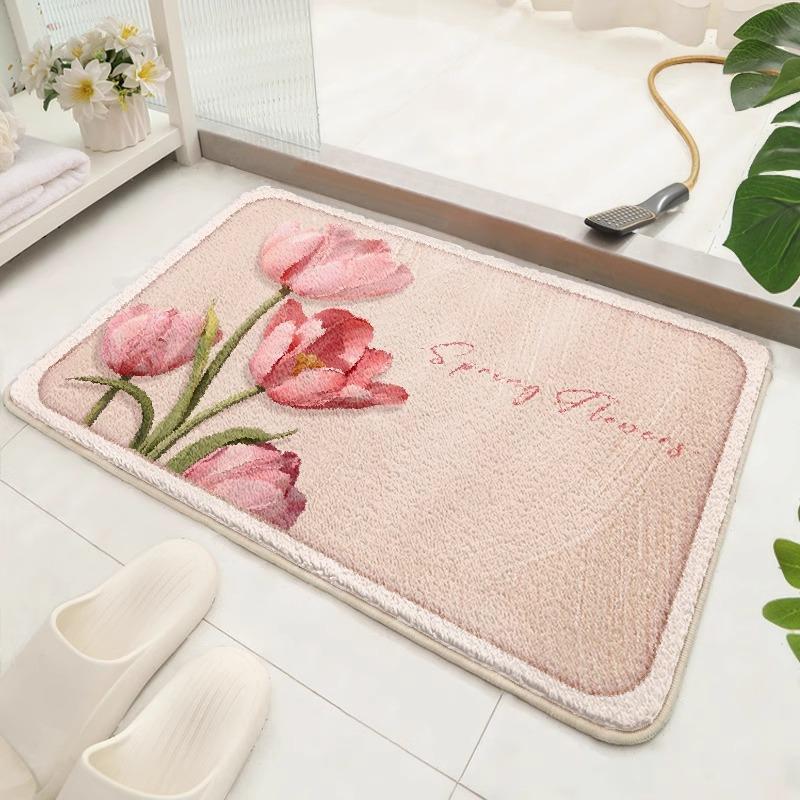 Bathroom Floor Mat Absorbent Toilet Door Foot Mat Household Thickened Non-slip Toilet Toilet Imitation Cashmere Carpet