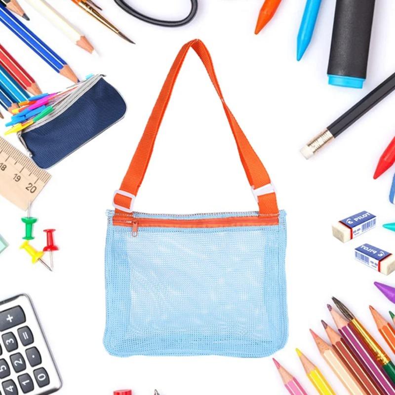 Foldable Sand Away Beach Mesh Bag for Kids, Portable Storage Bag for Beach Toys & Clothes, Versatile Organizer Also Used As Women Cosmetic Makeup Bag