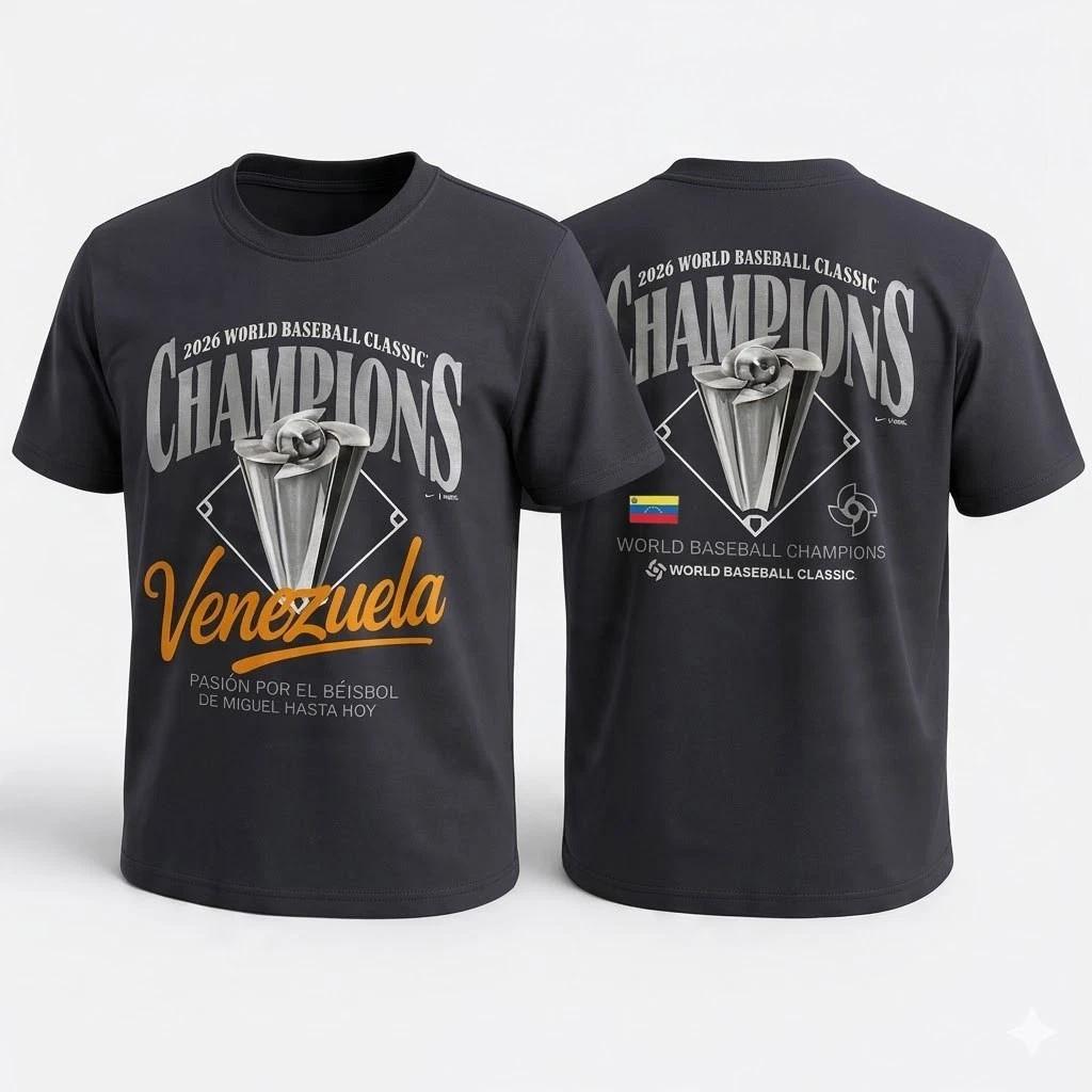 Men s Venezuela Baseball 2026 World Baseball Classic Champions 2 Sided T-Shirt XXL