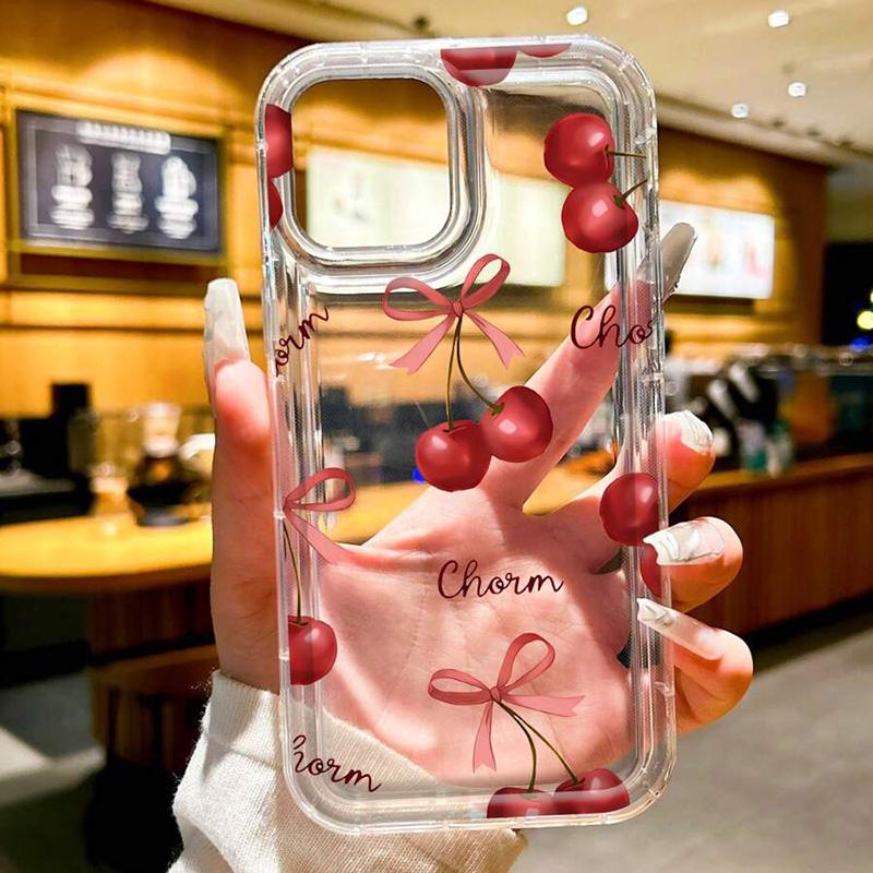Summer Fruit Blue Berry Cherry Print Phone Case for IPhone 16 15 14 13 11 12 Mini Pro Max 16e X XS XR 7 8 Plus SE2 Clear Cover