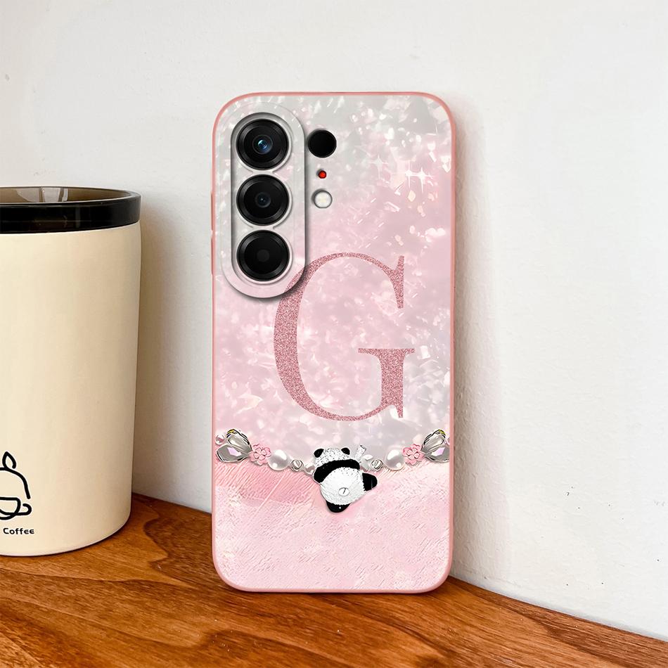 Phone Case For Tecno Camon 50 Pro Ultra 4G 5G Cute Panda Letters Style Soft Liquid Silicone Housing Camera Protection Funda