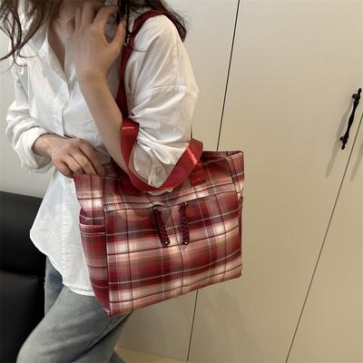 Premium Casual Plaid Beautiful Portable Tote Bag New Fashion Versatile Shoulder Bag Underarm Bag Women's Bag