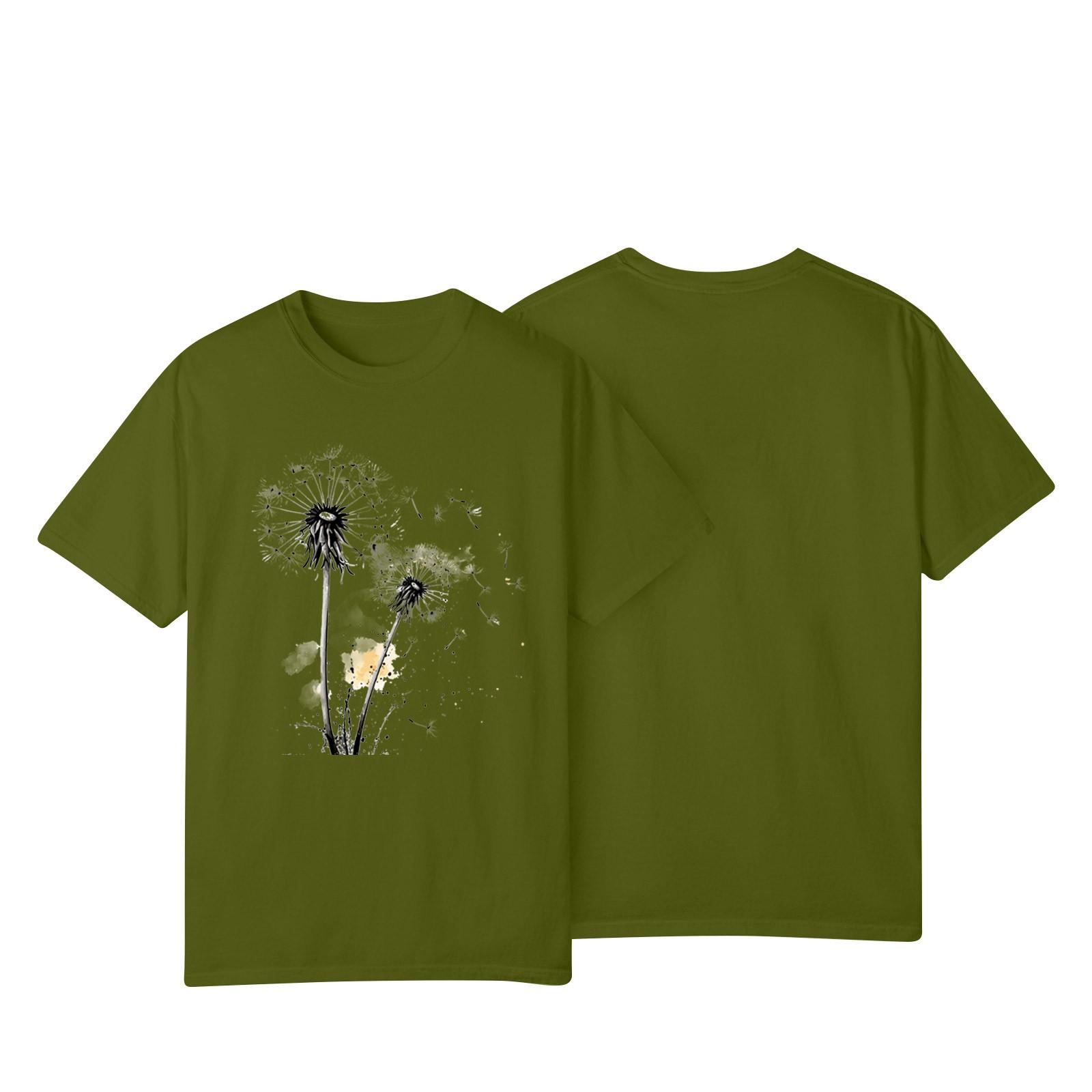 

Женская повседневная футболка с принтом подсолнухов Street Slim Fit с коротким рукавом L армия зеленый