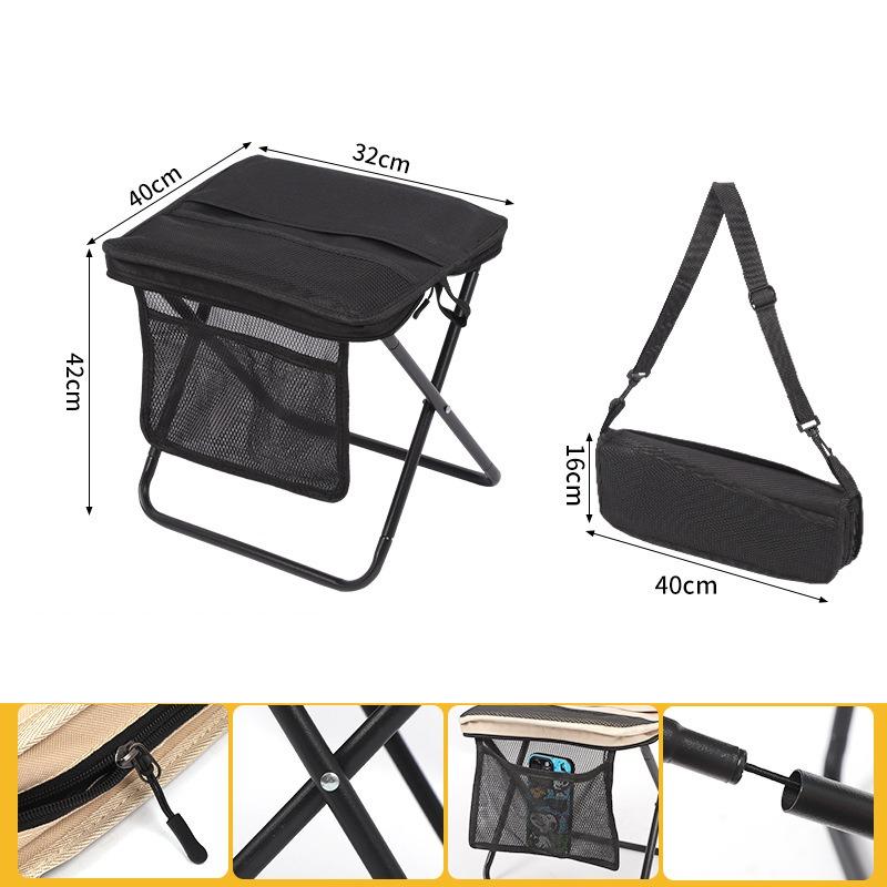 Faltbarer Rucksackhocker Tragbarer Klapphocker mit Handtasche Geeignet für Picknick Wandern Camping Angeln Haushalt Eltern-Kind-Aktivitäten
