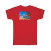 Geschenk-T-Shirt : Aquarell Landschaft Farbenfrohe Boote