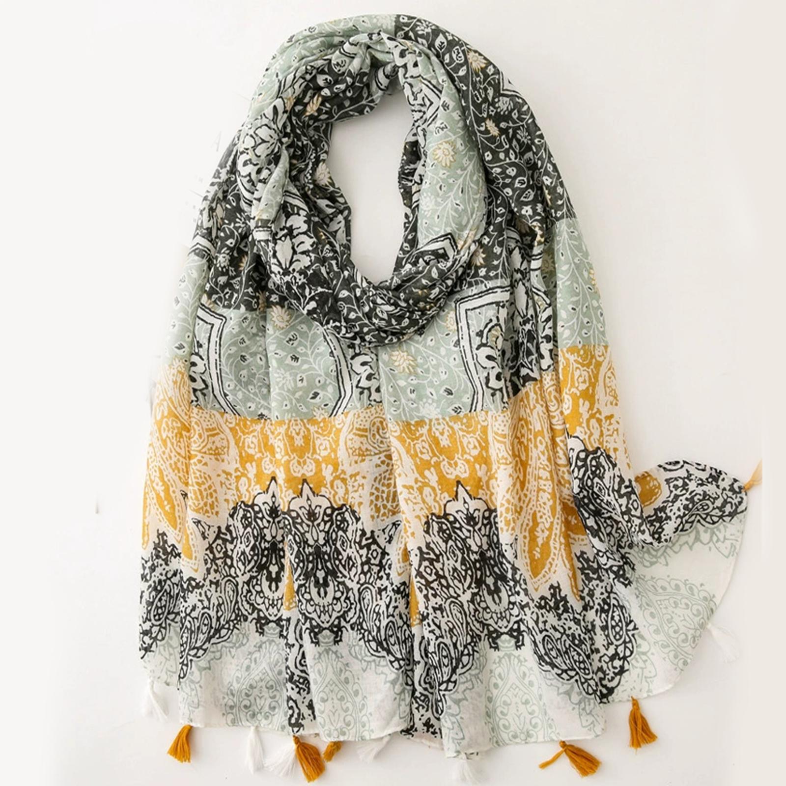 

180 * 90cm Popular Sunscreen Cotton Linen Scarf New Printed Headscarf Women s Thin Shawl Seasonal Fashionable Large Handkerchief XXS