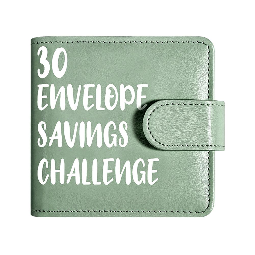 

30 Envelope Savings Challenge Binder PU Leather Budget Book for Savings Challenge Waterproof Reusable