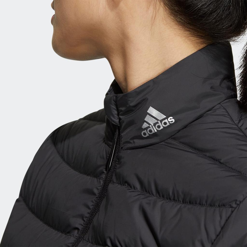 Adidas Womens Essential Down Jacket With Logo Print High Collar Golf Outdoor Sports Down Jacket Women Jackets Black HG5760