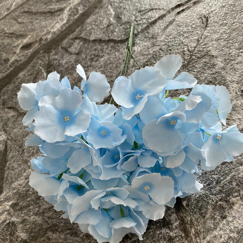 Realistic 5 Head Hydrangea Artificial Silk Flower For Wedding Party Decor Home