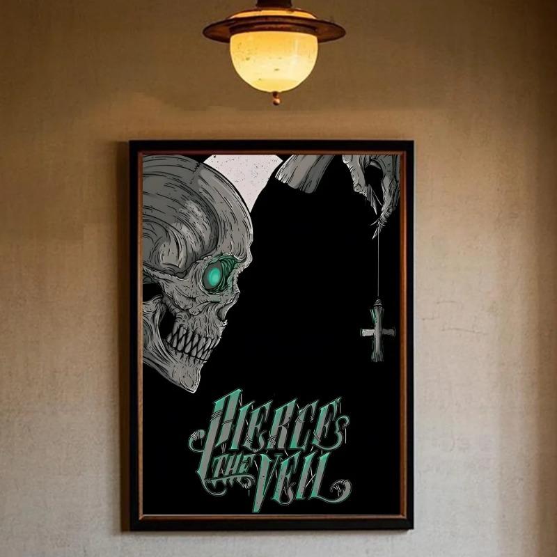 Pierce The Veil Grup Collide With The Sky Poster HD sanat yapışkan duvar su geçirmez ev oturma odası yatak odası bar estetik dekorasyon