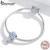 Bamoer 3D Blue Color Flower 925 Sterling Silver Hydrangeas Pendant Charms Fit Original Bracelet Jewelry