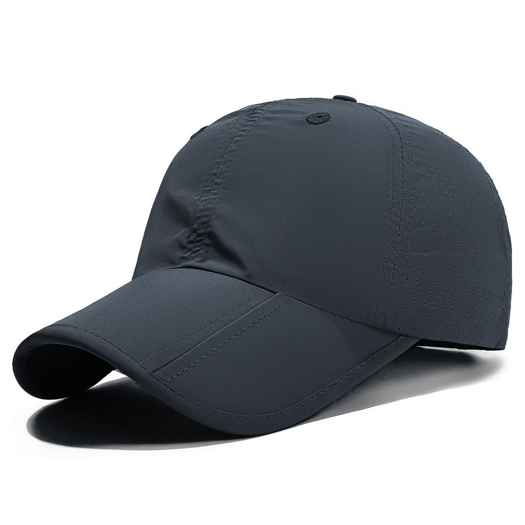 Summer New Quick-dry Three-fold Baseball Cap, Lightweight Perforated Plain Visor Cap, Stylish Sun Hat