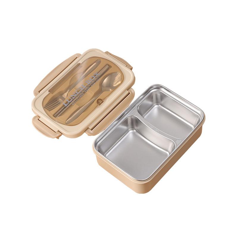 MeyJig Mikrovlnná krabička na oběd Nerezová Nepropustná Bento Box Nádoba na jídlo s nádobím