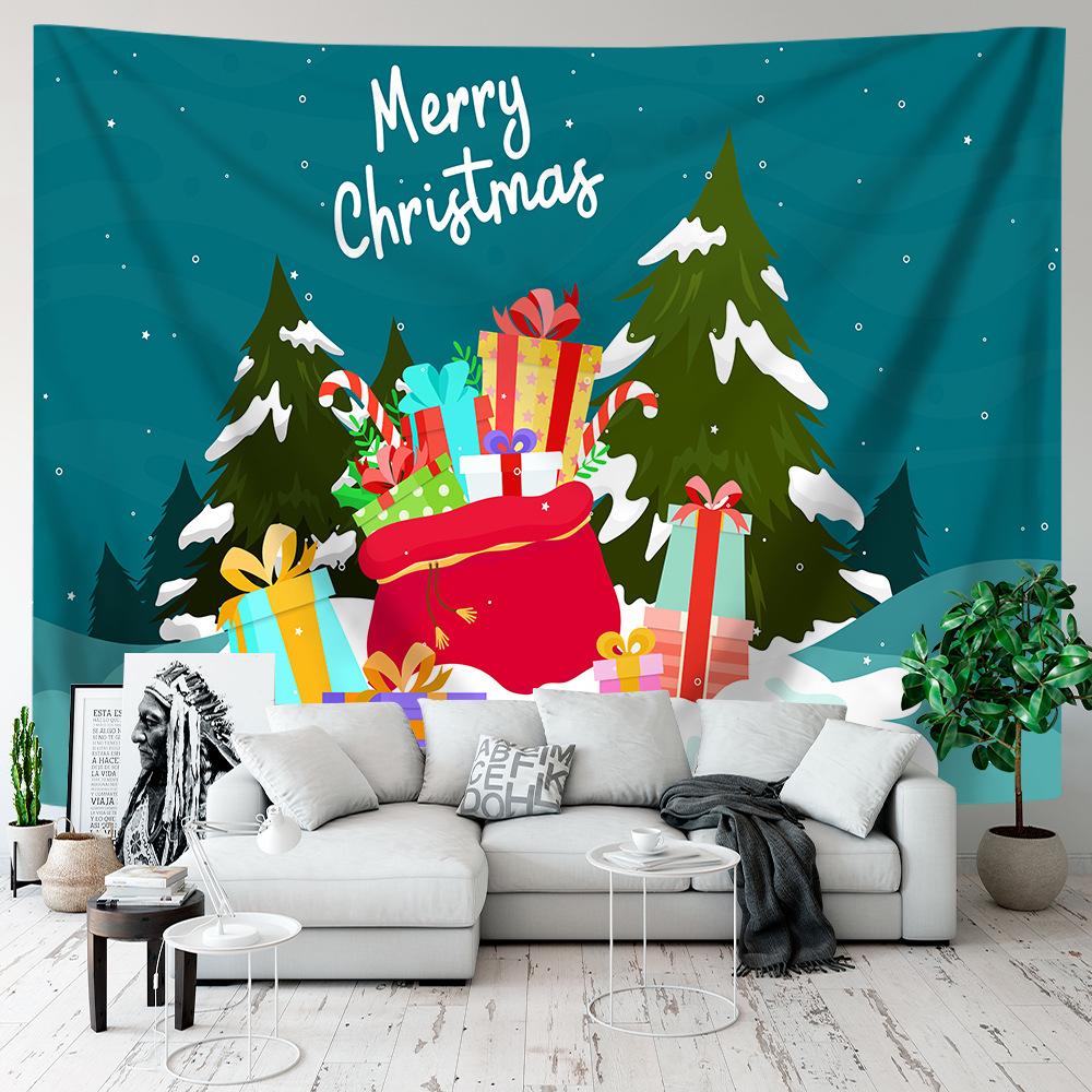 Cartoon Tapestry Christmas Wall Hanging Background Cloth Room Party Decoration