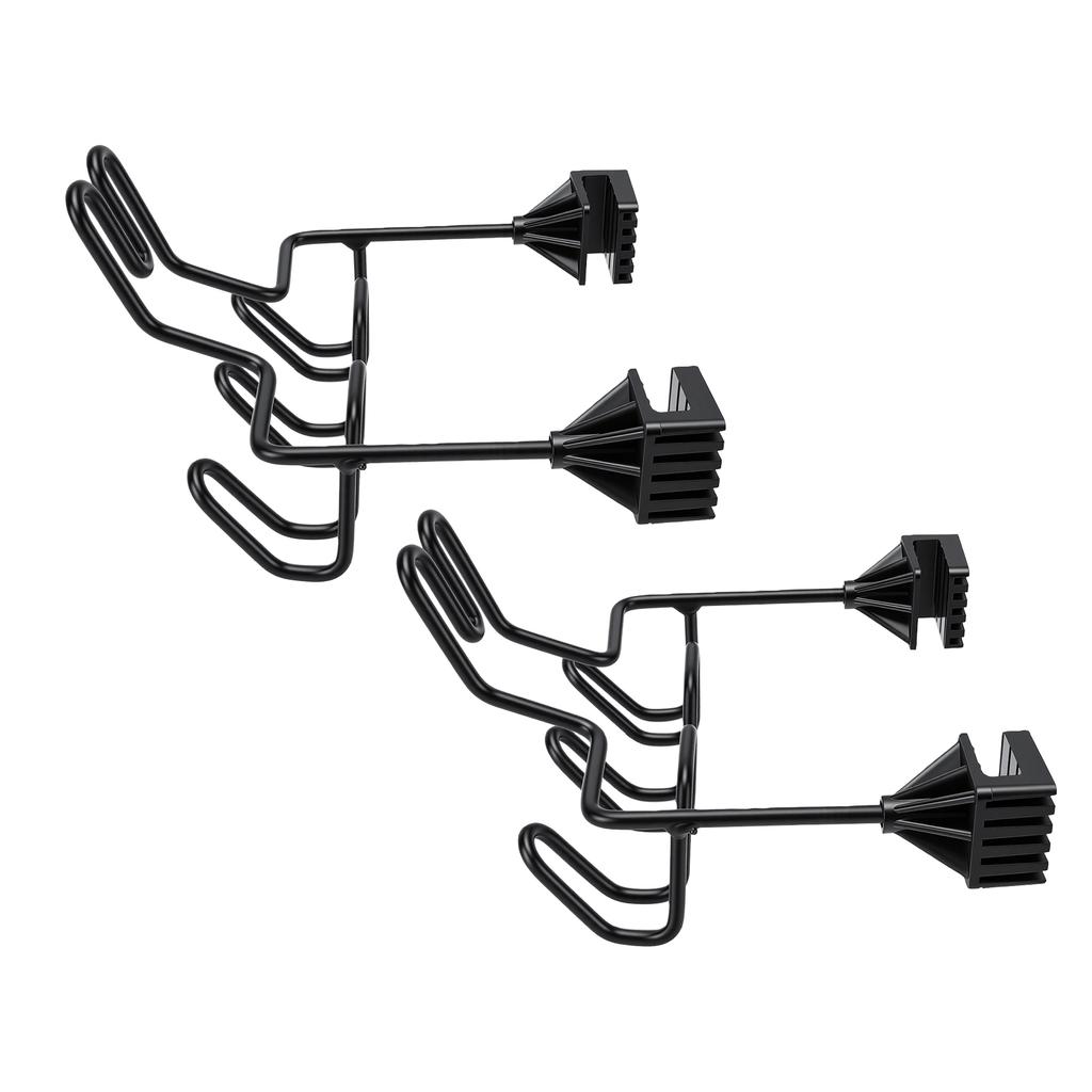 2pcs Car Hat Organizer Black Space Saving Stainless Steel Automotive Seat Back Cap Holder with 3 Hooks for Helmet