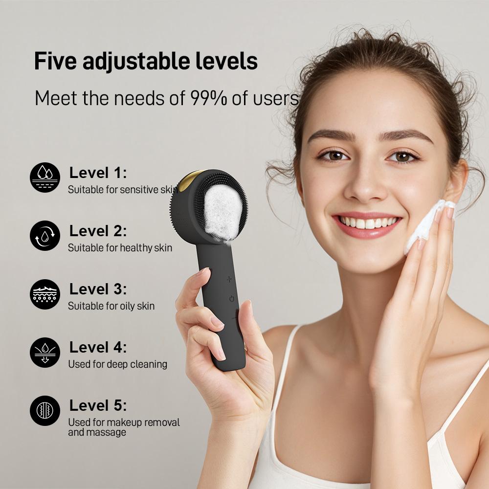 Professional Electric Face Cleansing Brush Set IPX7 Waterproof Sonic Vibrating Exfoliator for Deep Cleaning & Makeup Removal