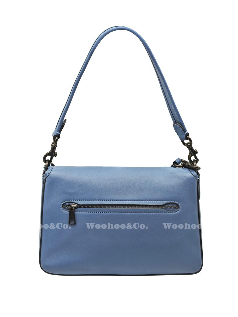 Coach Tabby 26 Flap Rhinestone C Logo Buckle Leather Shoulder Bag Women Shoulder Bag Washed-Denim C4823-V5D61