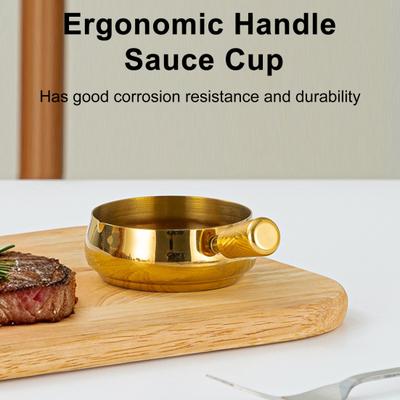 Sos Fincanı 304 Paslanmaz Çelik Espresso Ölçüm Fincanı Ergonomik Ahşap Saplı V Şekilli Ağız Kahve Sütlü Çay Sosluk