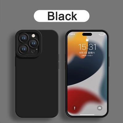Luxury Shockproof Liquid Silicone Case For Apple iPhone 14 13 12 11 15 Pro Max Plus Lens Bumper Cases Soft Protection Back Cover