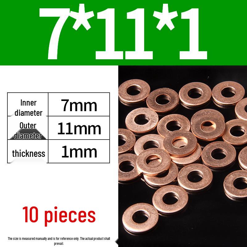

Red Copper Oil Drain Plug Sealing Washer, 2mm Thick, Fits Sizes M3-M11