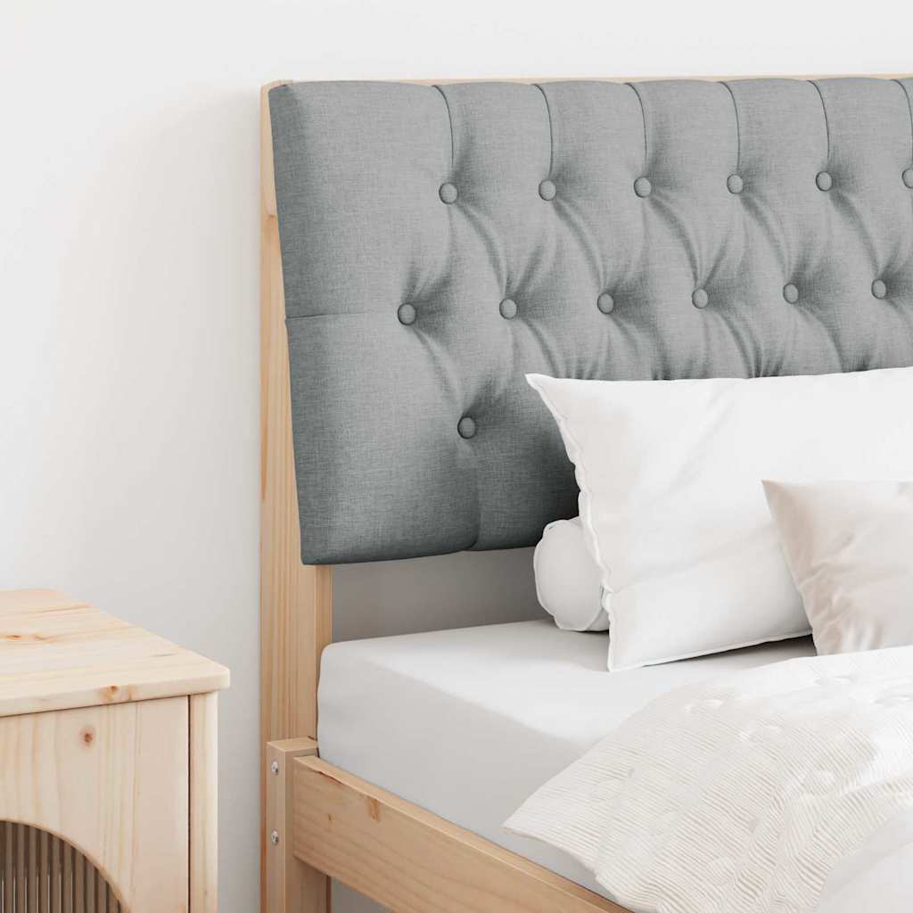 Upholstered Headboard Light Grey 100 cm Solid Pine Wood