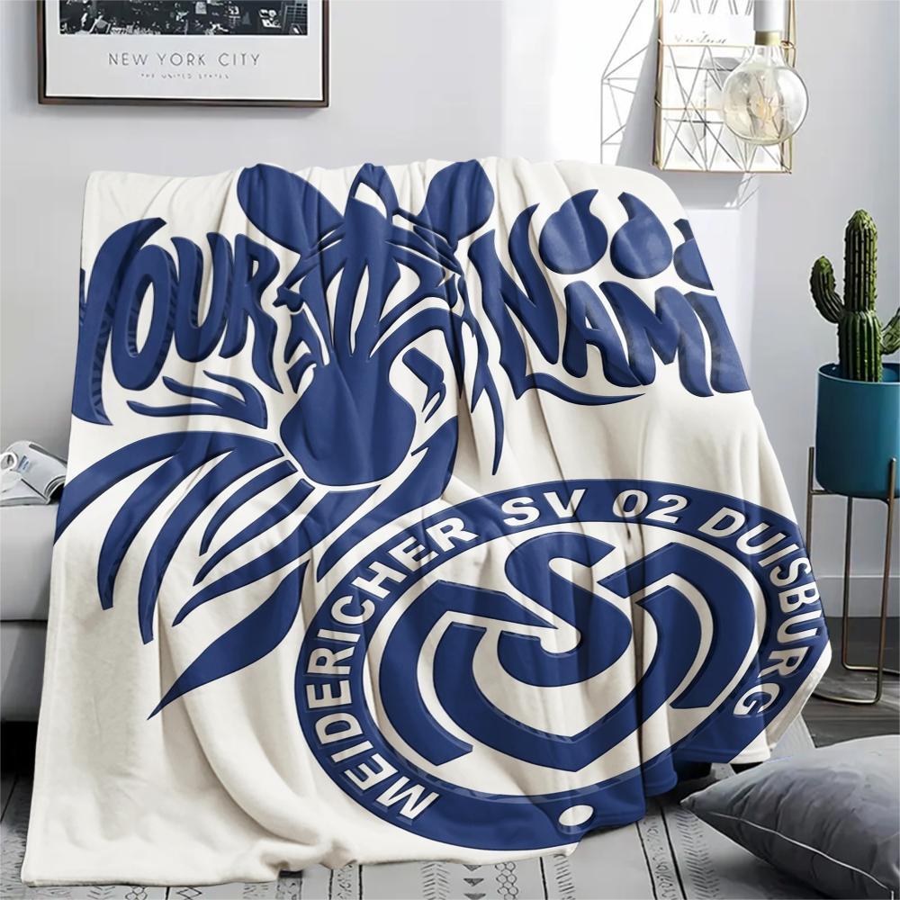 1pz Coperta in Flanella Personalizzata con Nome e Motivo MSV Duisburg Adatta a Tutte le Stagioni per Arredamento Casa Calore e Comfort Regali Regalo Festivo_xia