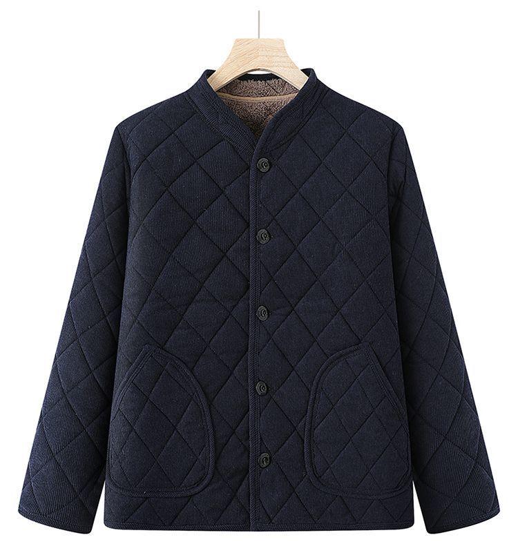 Men's Thickened Winter Cotton Jacket with Fleece Lining – Warm, Cold-Proof Coat for Middle-Aged and Elderly Dads.