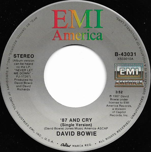 7-дюймовая пластинка DAVID BOWIE - Never Let Me Down (Единая версия) B43031 EMI America 1987 US Rock Б/у