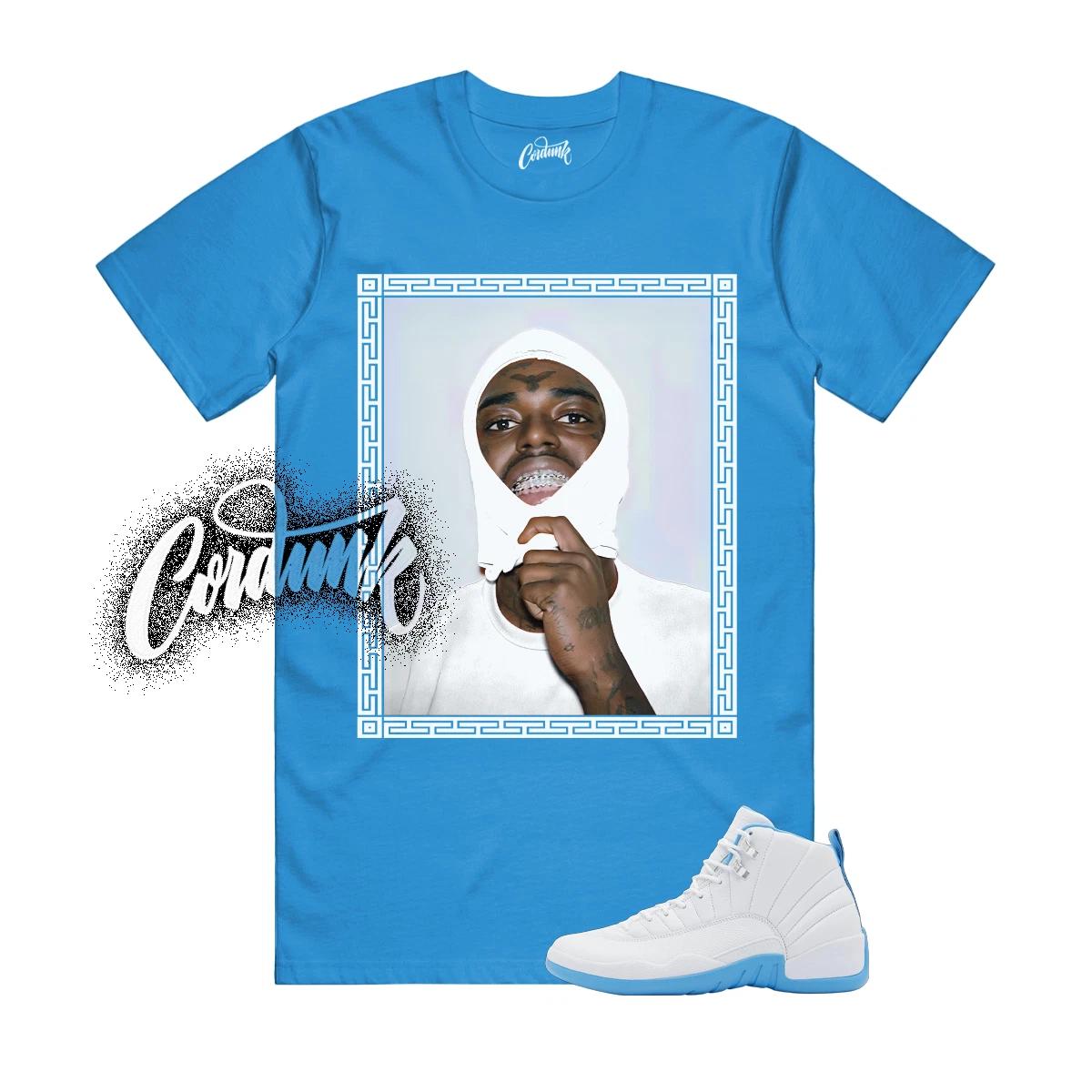 12 Melo White University Blue Emoji T Shirt Match Match KB1 M