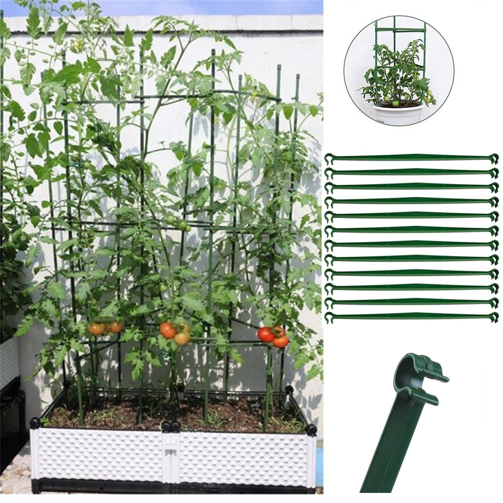 

24Pcs Garden Vegetables Stakes For Plant Cage Support Tomato Cage For Vertical Climbing Plants For 11mm Stake One Size