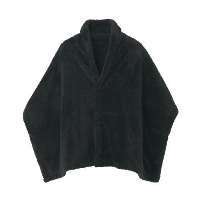 MUJI Cape Chaude en Polyester Recyclé Boa, Adulte Mixte, DDD11A5A, Noir, 45 x 160cm