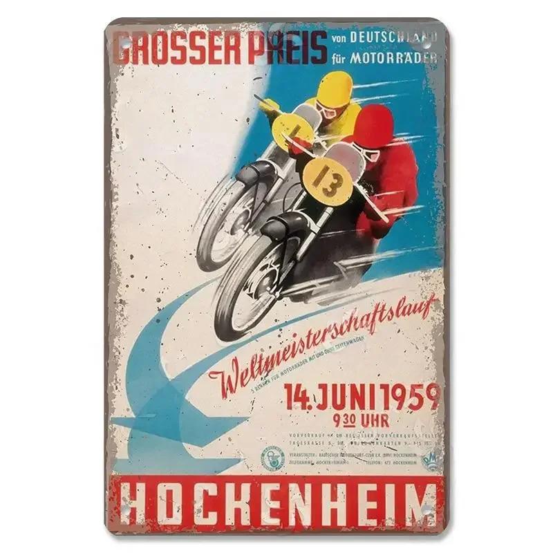 Vintage Metal Sign Motorcycle Poster Decor TT Racing Metal Tin Plate Living Room Wall Garage People's Cave Restaurant Art Decor