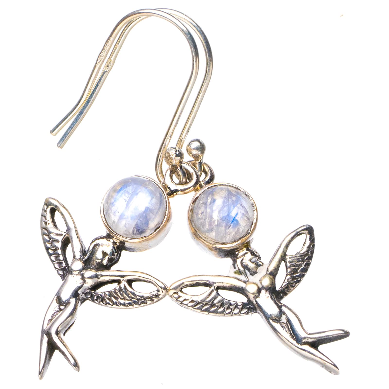 

StarGems® Natural Moonstone Fariy Handmade 925 Sterling Silver Earrings 1.5 E5626